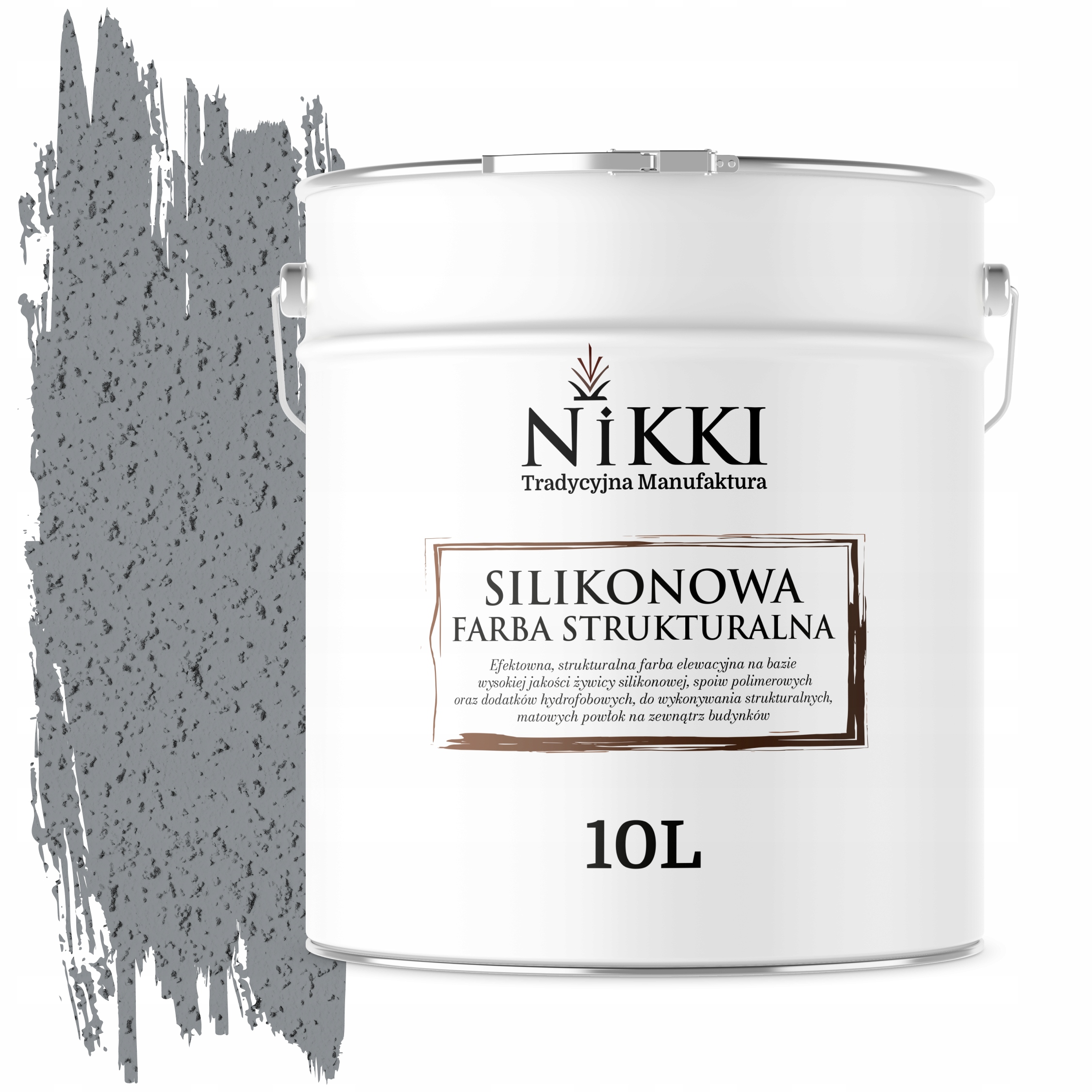 Štruktúrovaná fasádna silikónová fasádna farba 10L šedá RAL7045 Uv