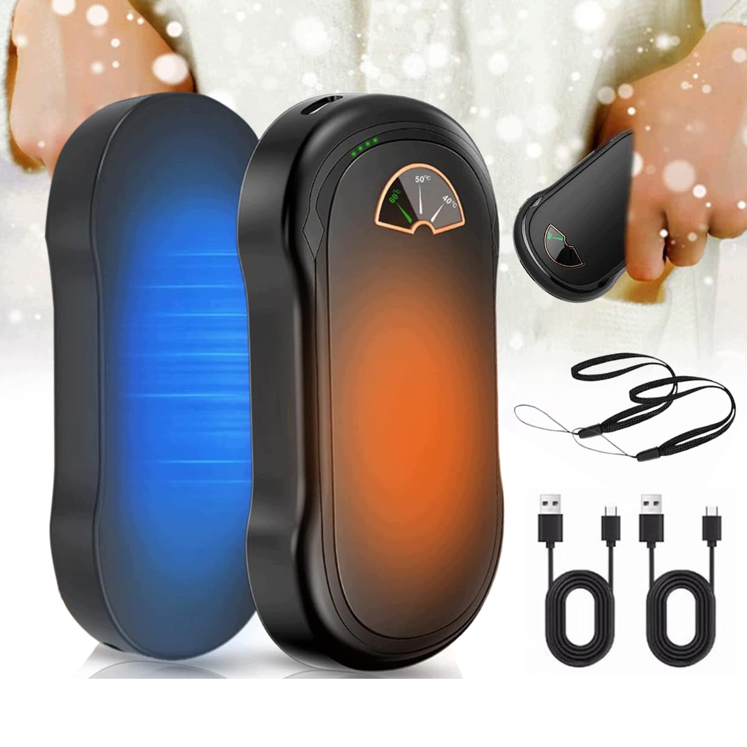 Ohřívač Rukou 2V1 Powerbank 10000MAH Elektrický Rychlé Nabíjení Usb