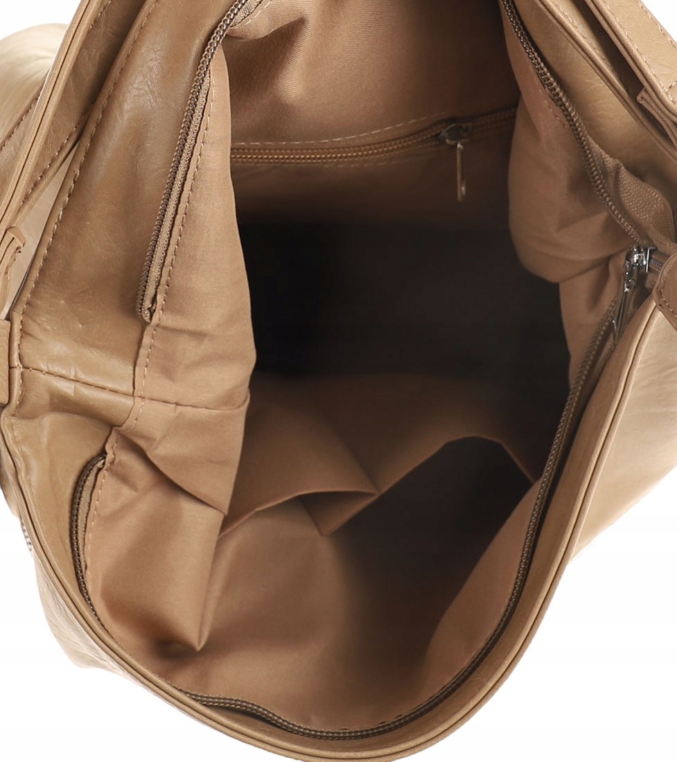 HERISSON Włoska Torebka Damska Plecak 2w1 Worek na Ramię 1552H49 Brown Głębokość produktu 14 cm