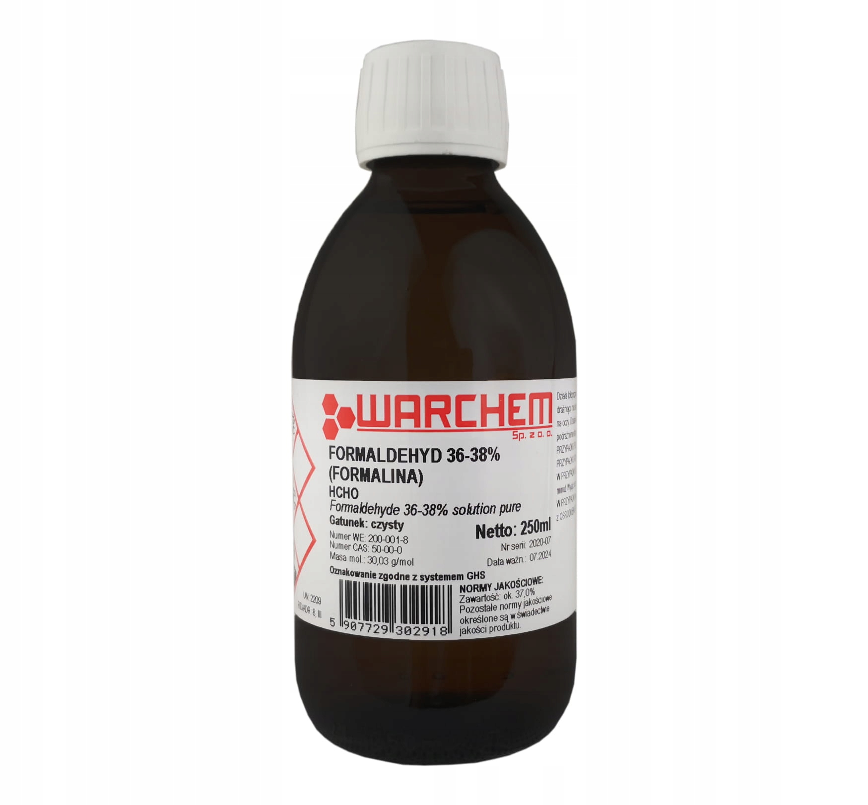 

Formaldehyd r-r 36-38% (formalina) czysty 250ml
