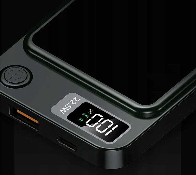 SZYBKI BEZPRZEWODOWY POWER BANK MagSafe INDUKCYJNY 10000mAh 22,5W USB-C Typ akumulatora litowo-jonowy