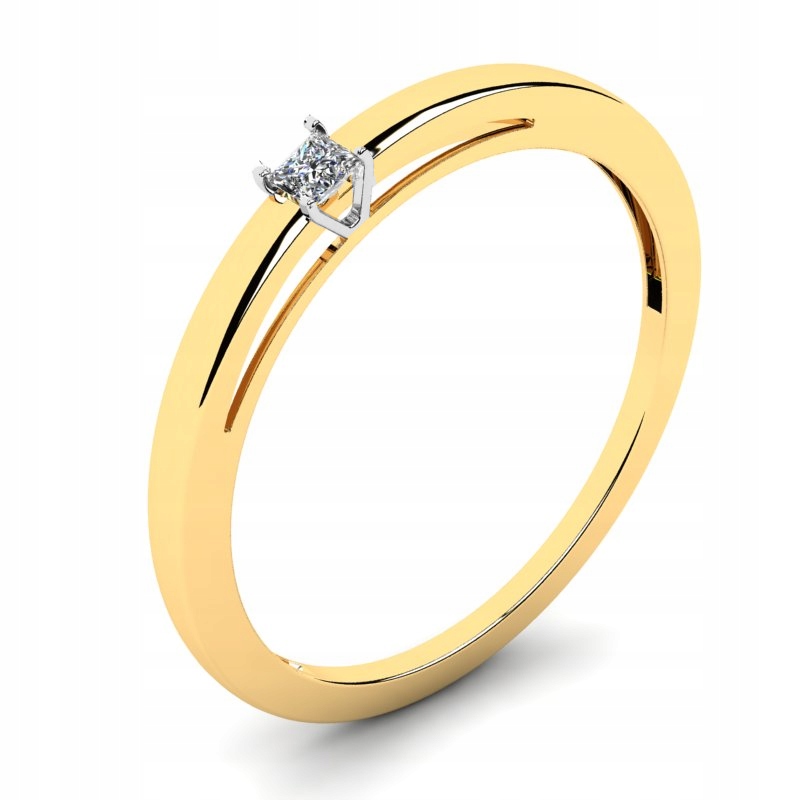 

Pierścionek Złoty Klasyczny Z Cyrkonią 2MM