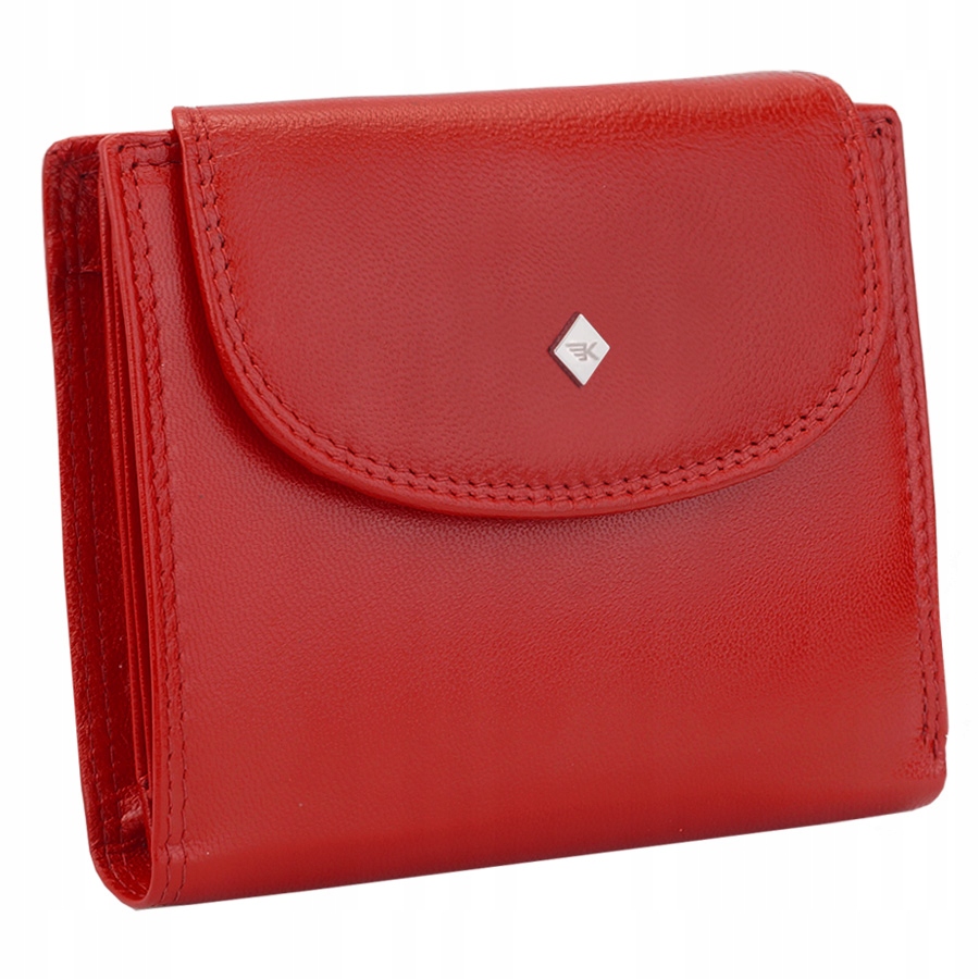 Kochmanski portfel damski skórzany mały czerwony rozkładany skóra naturalna