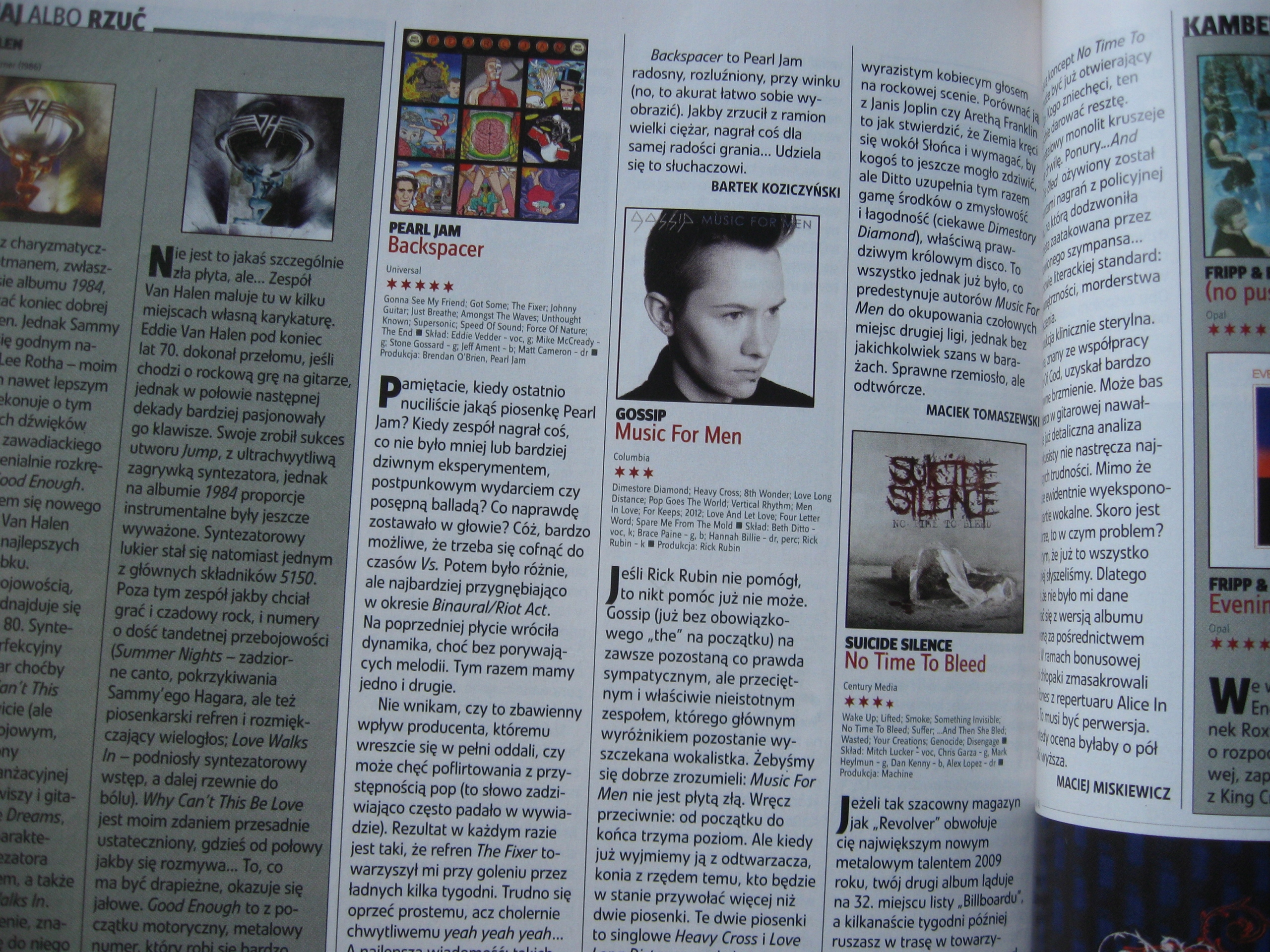 TERAZ ROCK Closterkeller, Pearl Jam, U2, Maniac Street, - 9/2009 Numer czasopisma 9