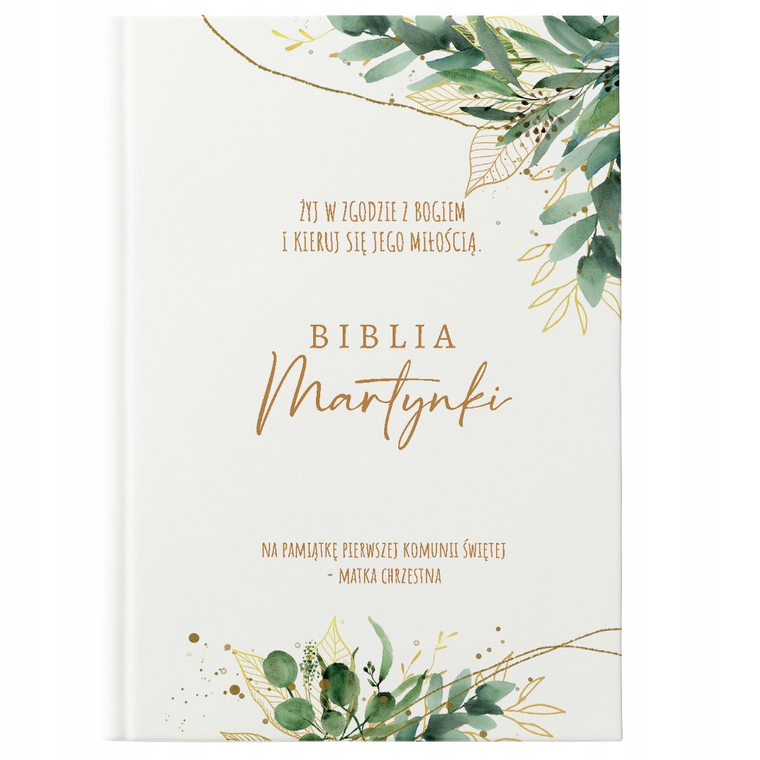 

Biblia I Komunia Św Nadruk Imię Liście