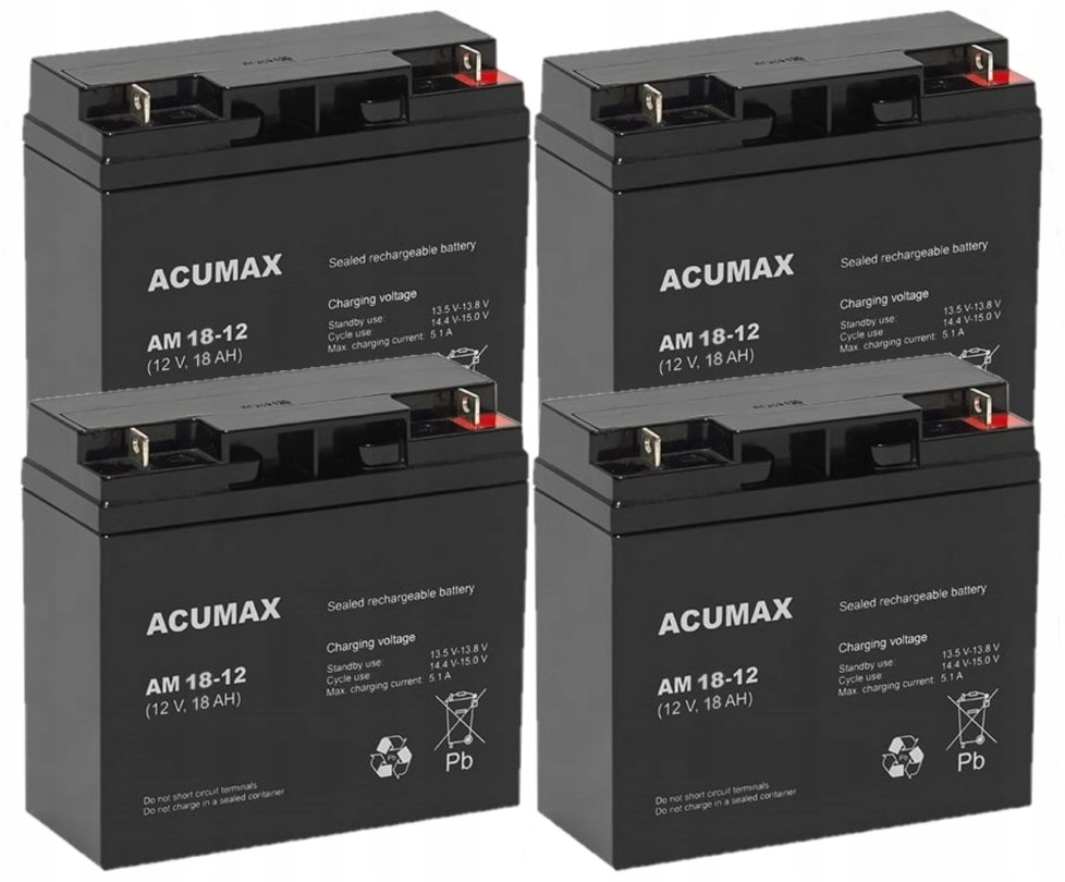 TBC40 BATERIE ZESTAW AKUMULATORÓW DO UPS APC EATON POWERWALKER 4x AM 18-12