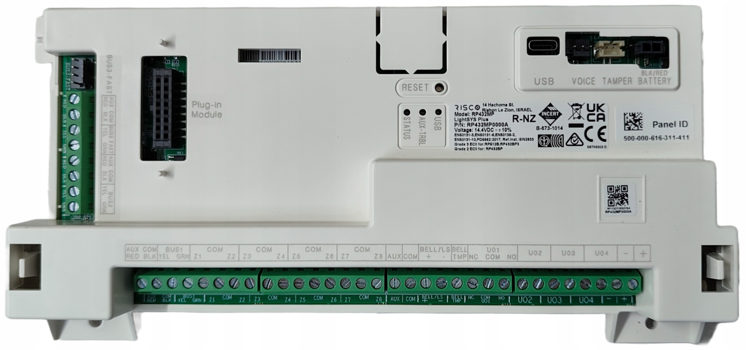 RP432MP PŁYTA CENTRALI ALARMOWEJ LIGHTSYS PLUS WBUDOWANE Wi-Fi IP RISCO EAN (GTIN) 4251258532416