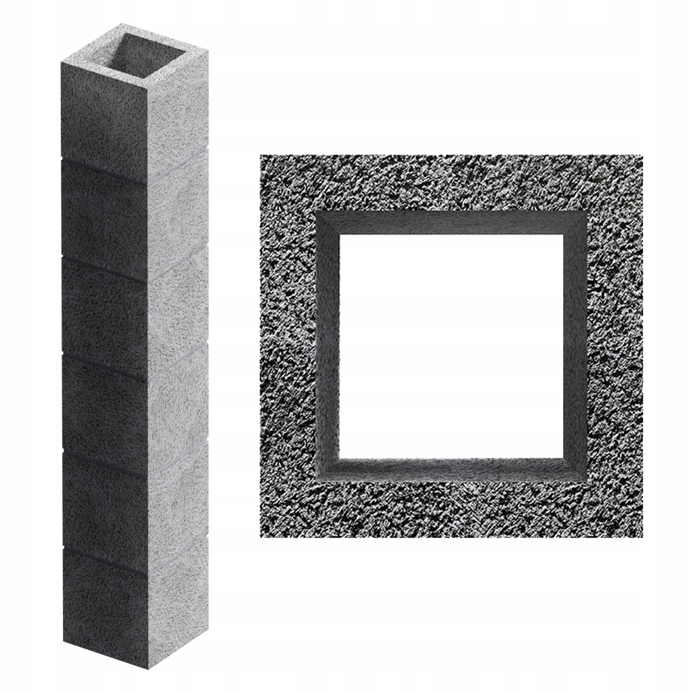 Ventilační komín 9 m W1 24x24x24 komínový systém ventilace gar 1 kanál