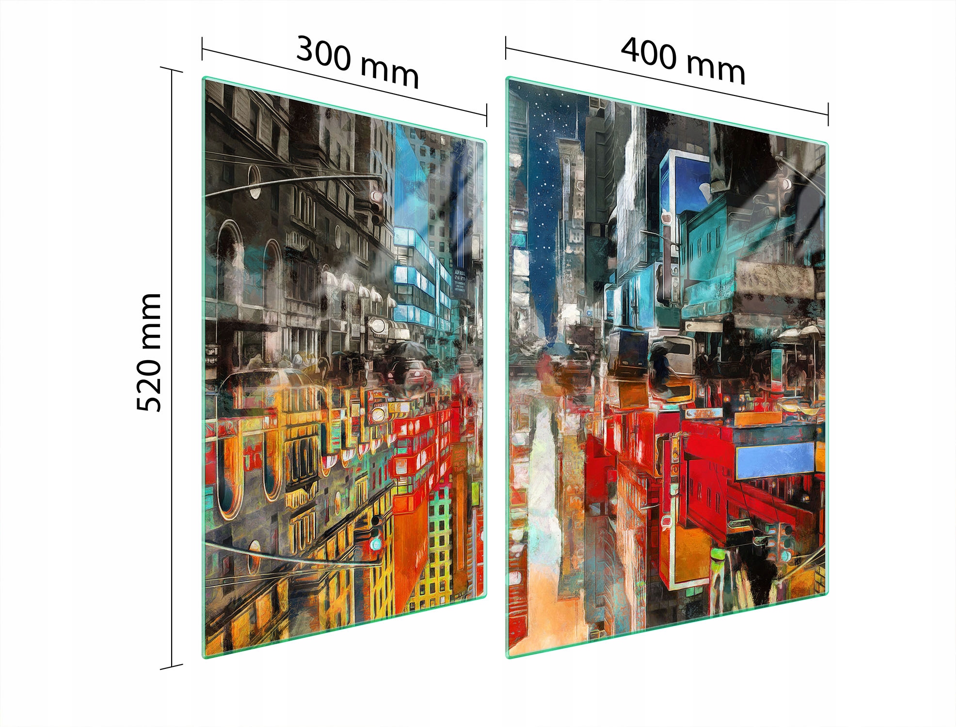 Ochranná Skleněná Deska Na Sporák 70x52 Město Tvrzené Sklo