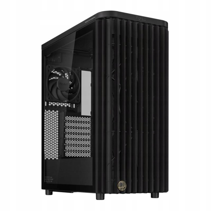 Počítačová Skriňa Asus ProArt PA401 Wood Edition Midi Tower čierny (otvorené)
