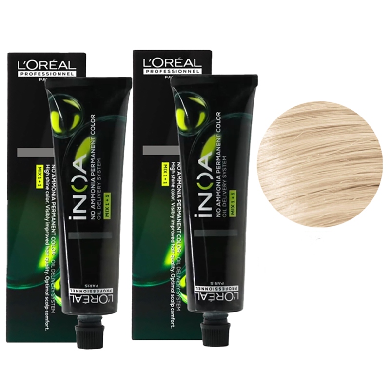 Loreal Inoa 10.21 světlý blond opalizující a popelavý 2x 60 g bez amoniaku