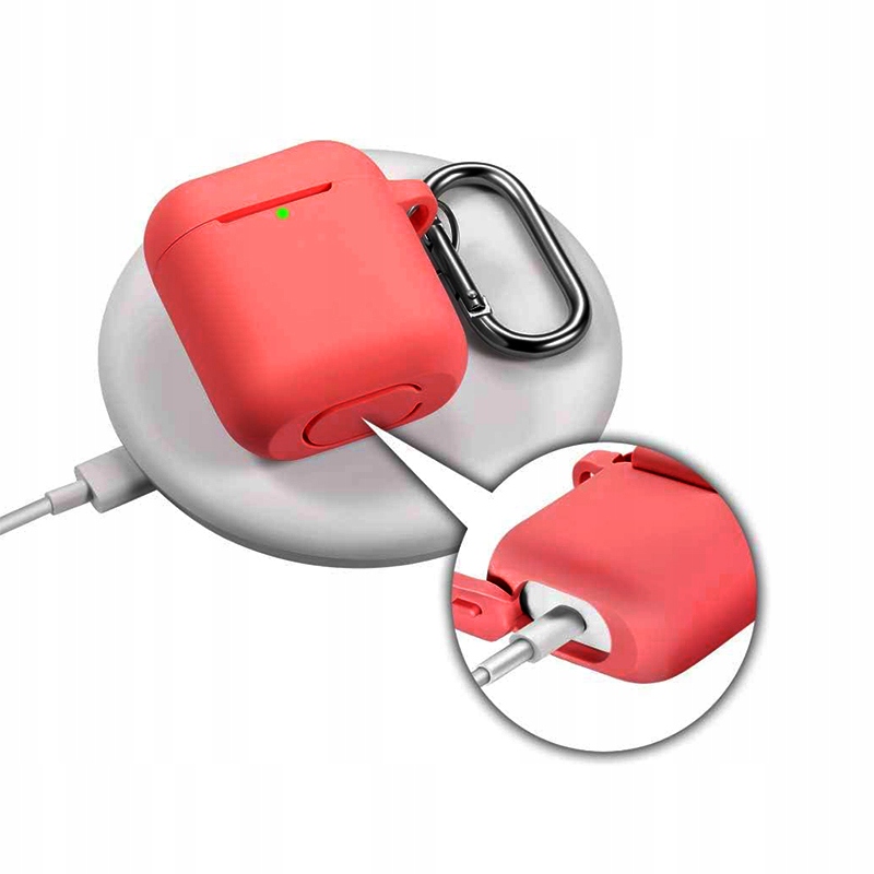 CIENKIE SILIKONOWE ETUI DO AIRPODS 1 I 2 GENERACJI CZERWONE Stan opakowania oryginalne