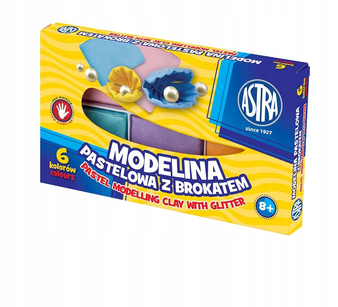 

Astra Modelina z brokatem pastelowa