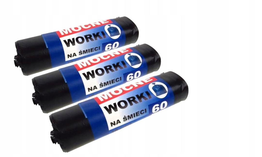 

Extra Mocne Grube Czarne Worki Na Śmieci 60L 30SZT