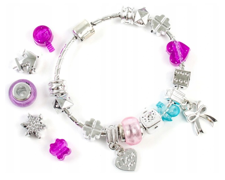 KREATYWNY ZESTAW DO ROBIENIA BRANSOLETEK CHARMSY + KORALIKI KAMYCZKI Okazje uniwersalny