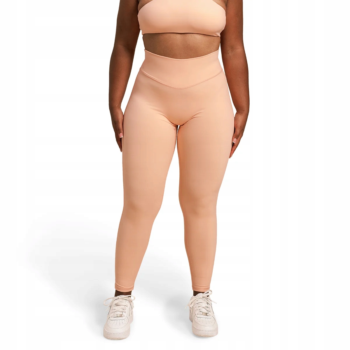 Legginsy Damskie Sportowe Wysoki Stan Na Siłownię Nylon Peach BeastPink L