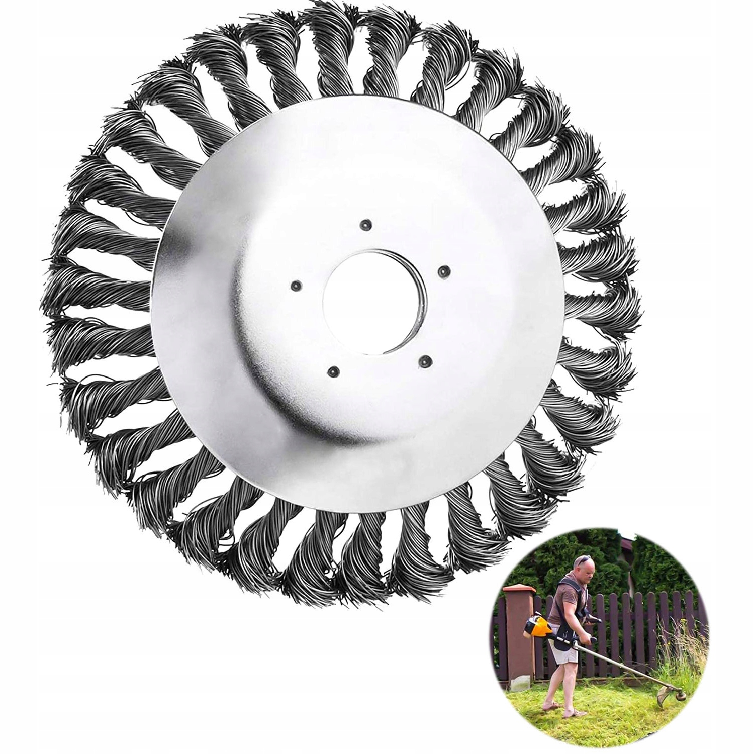 SZCZOTKA DRUCIANA DO KOSY CHWASTY TWARDA TARCZA SZCZOTKA USUŃ MECH CHWASTY