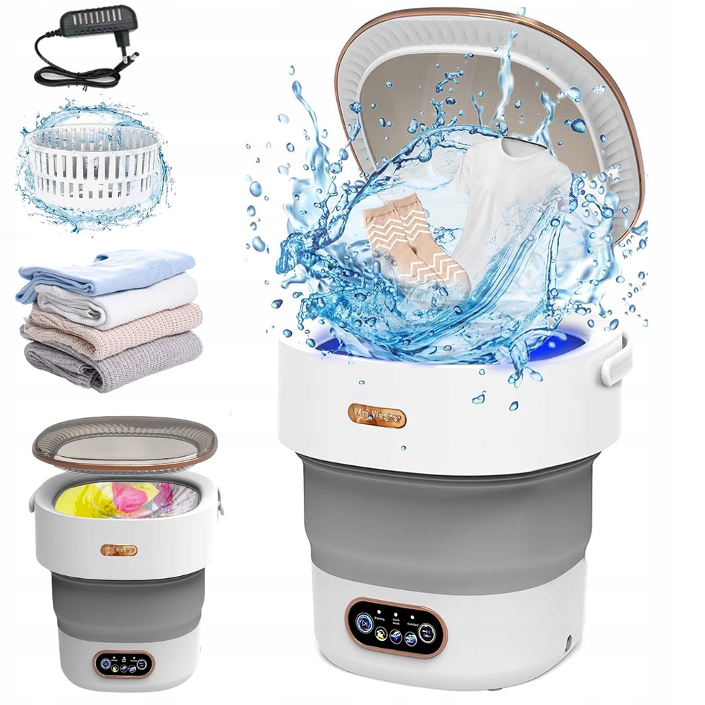 Mini Pralka Automatyczna 12L 3 Programy Pranie Delikatne Przenośna Składana