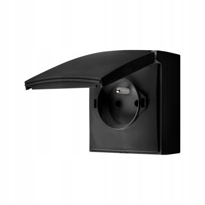 

Aquaclick Gniazdo z/u IP44 czarny ACGZ1CZ/49