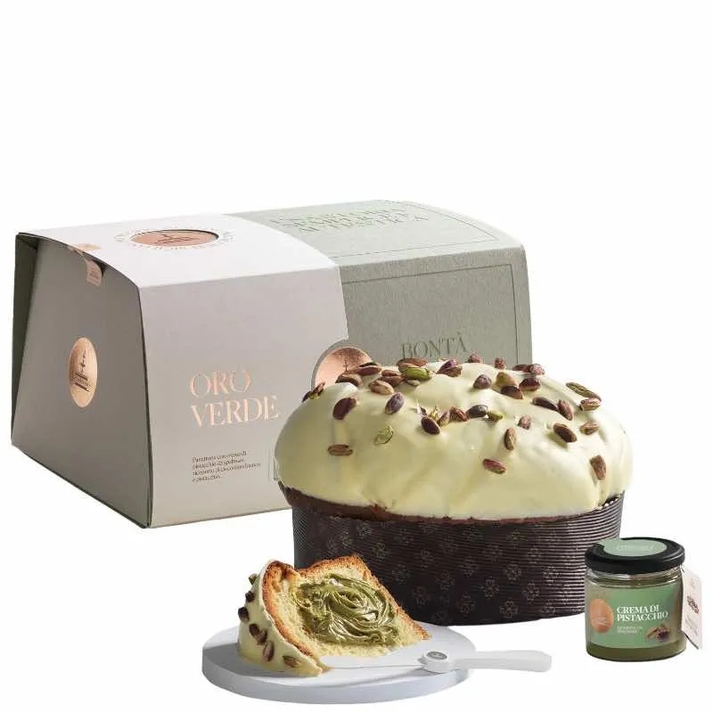 Levně Panettone Fiasconaro Oro Verde 1 kg s pistáciovým krémem a spalminem