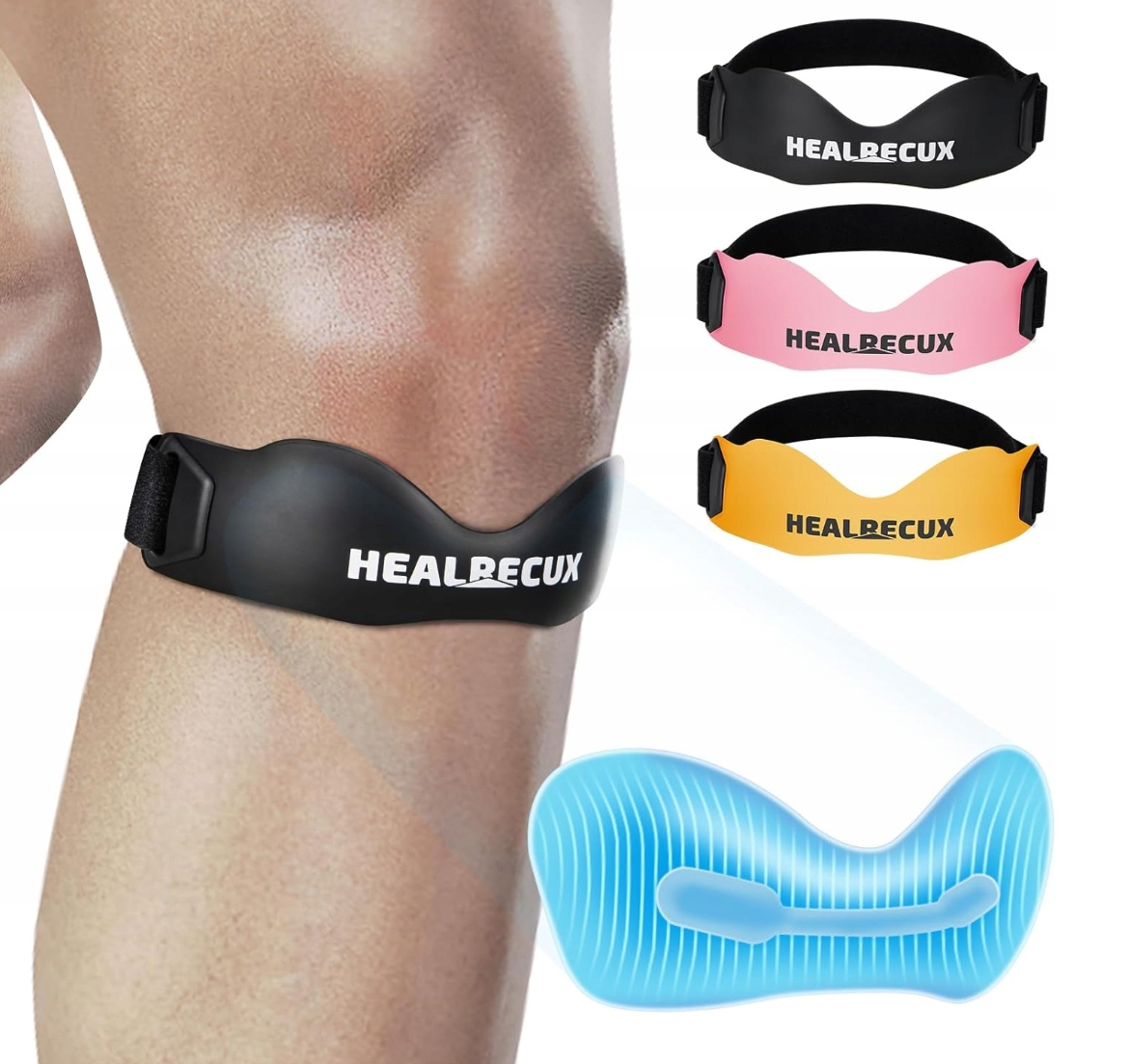 Healrecux silikonowy pasek podtrzymujący ścięgno rzepki, regulowany K722