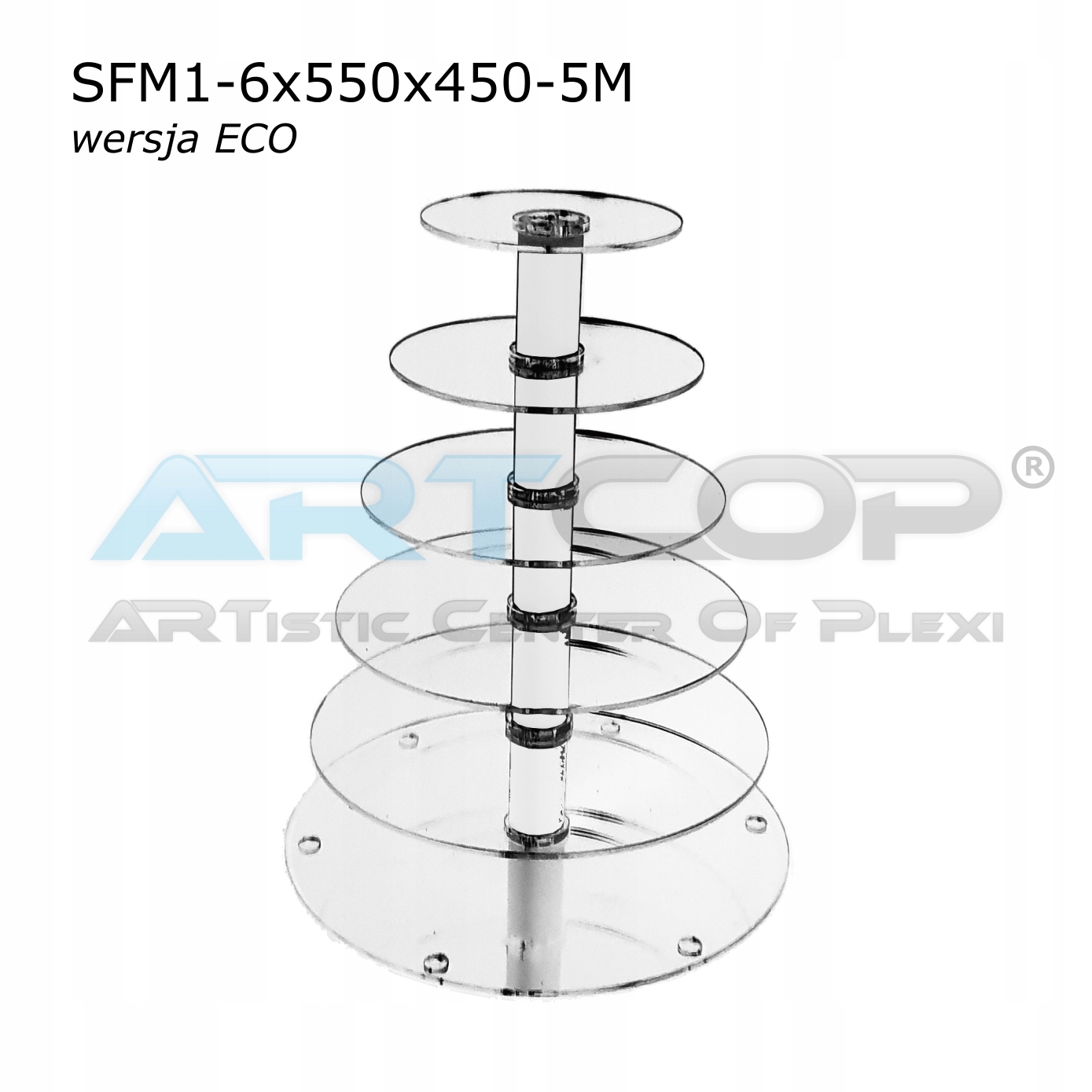 Stelaż 6 piętrowy z plexi 5mm na muffiny, babeczki Marka inny