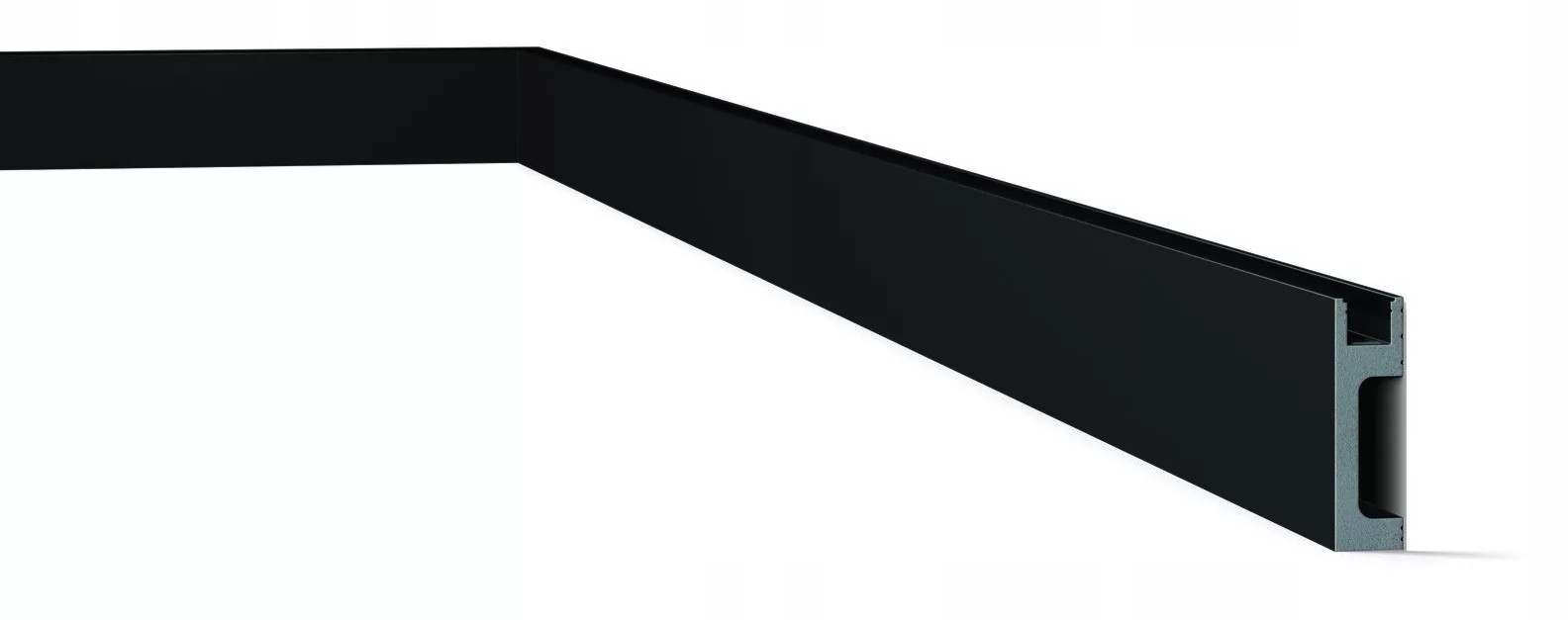 Listwa przypodłogowa czarna LED Wallstyl IL10 NMC Wysokość 80 mm