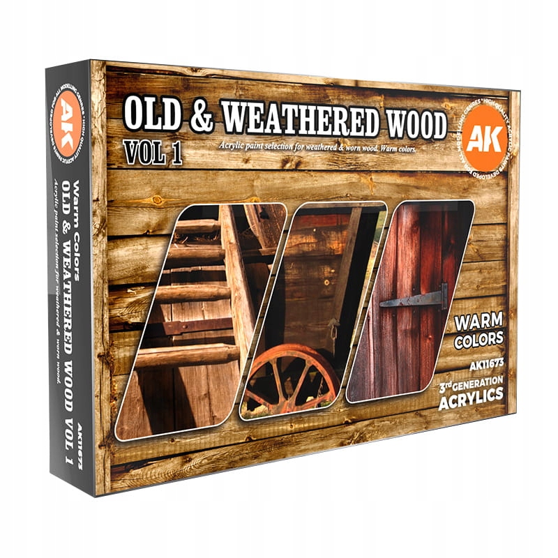 Sada barev 3Gen Acrylics Old & Weathered Wood Vol 1, Ak Interactive 6x17ml