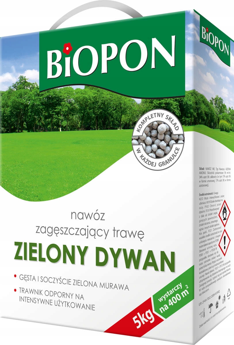 

Biopon Zielony dywan nawóz zagęszczający trawę 5kg