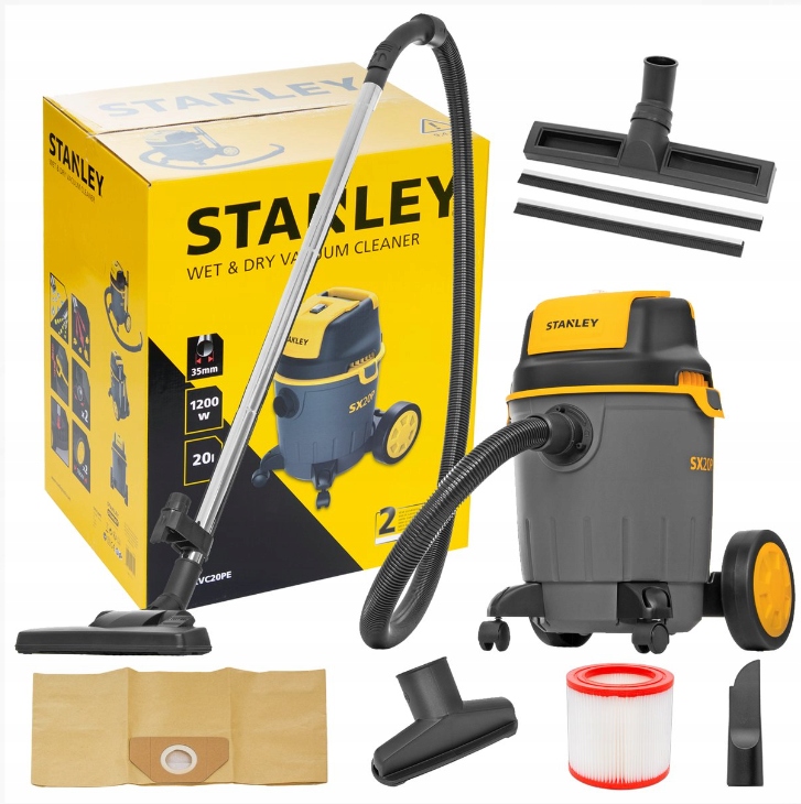 Odkurzacz przemysłowy 1200W sucho mokro warsztat Stanley