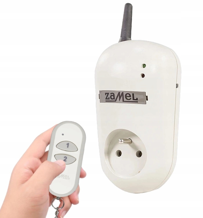 Diaľkovo ovládaná zásuvka v komplete s diaľkovým ovládaním biela Exta Free Zamel