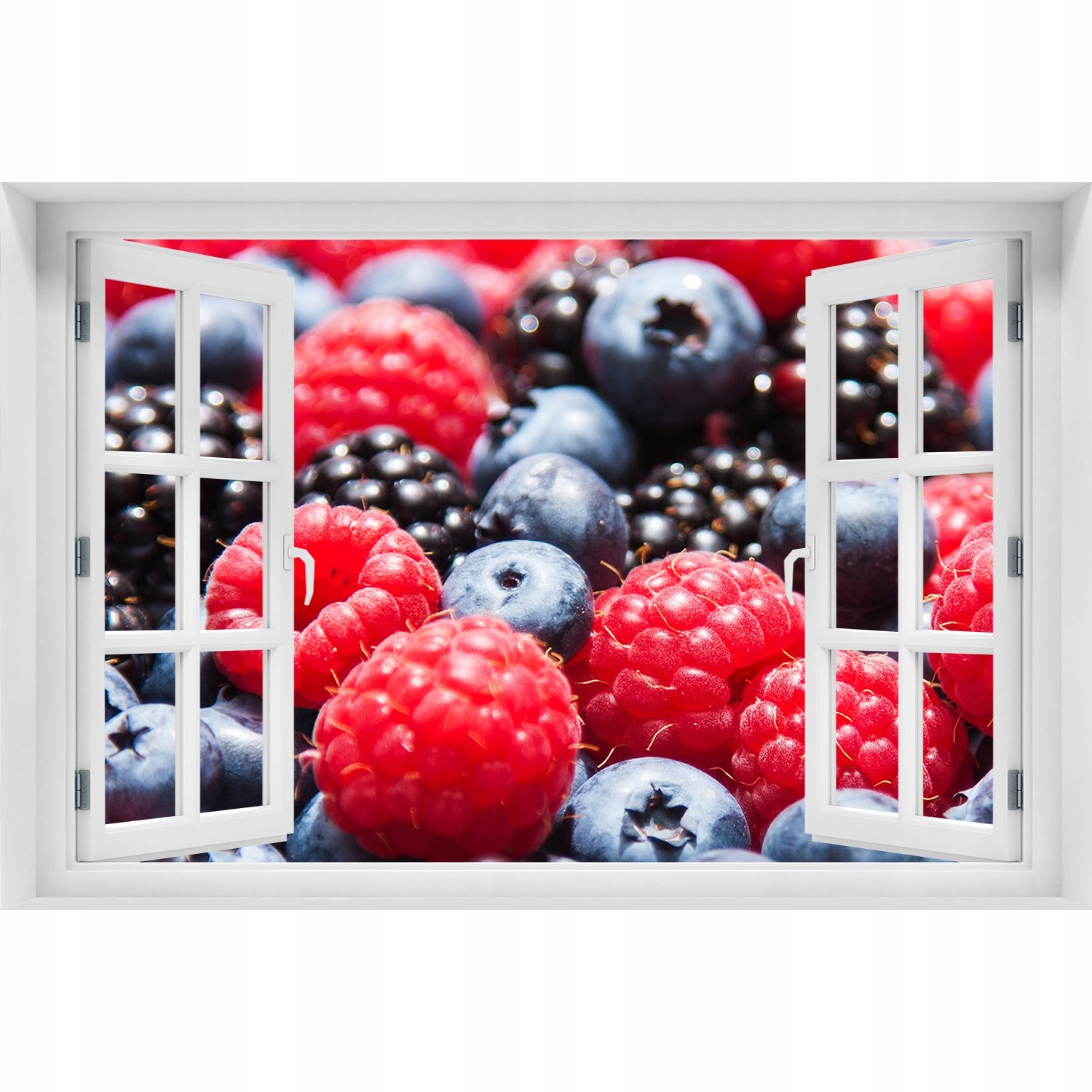 

Naklejka 3D Okno na ścianę Owoce leśne 150x100