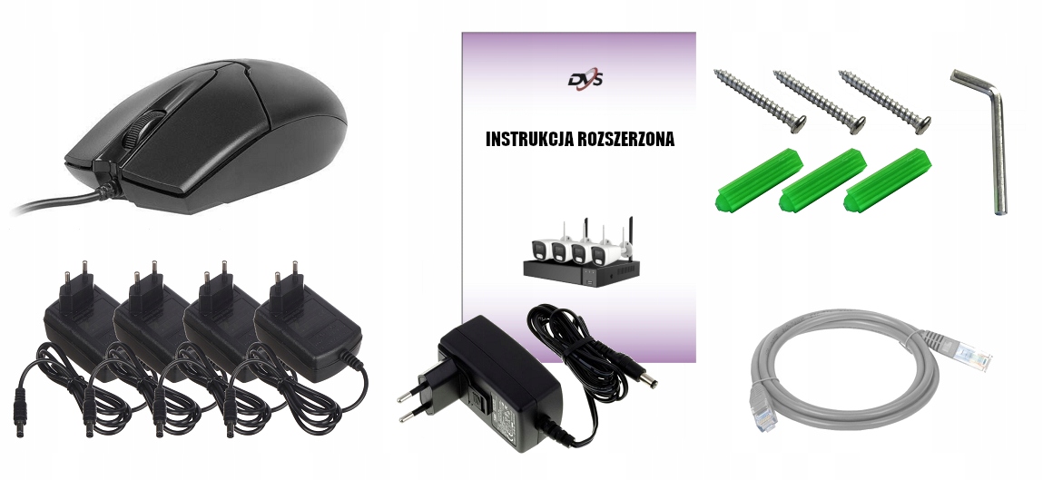ZESTAW BEZPRZEWODOWY DO MONITORINGU 4 KAMERY WIFI ZEWNĘTRZNE 5Mpx DVS IPS Marka DVS