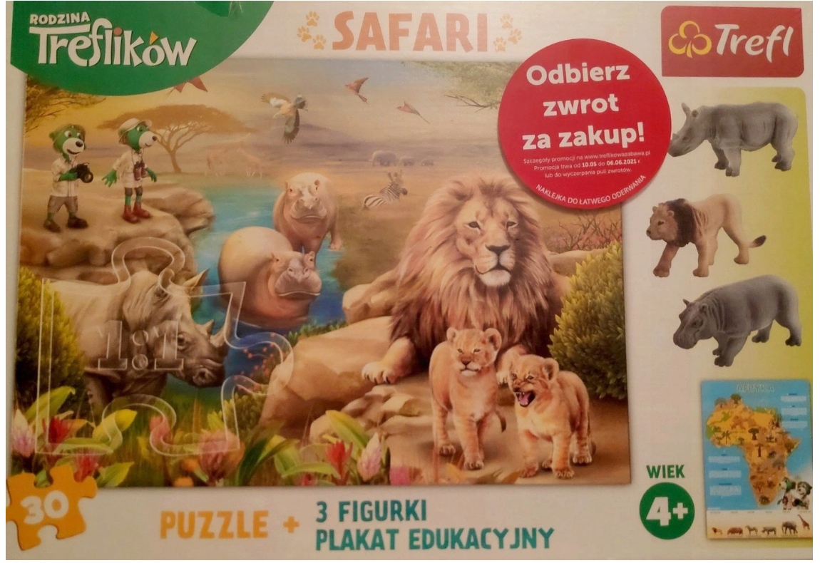 

Puzzle 30 Elementów +3 Figurki +plakat Trefl 91755