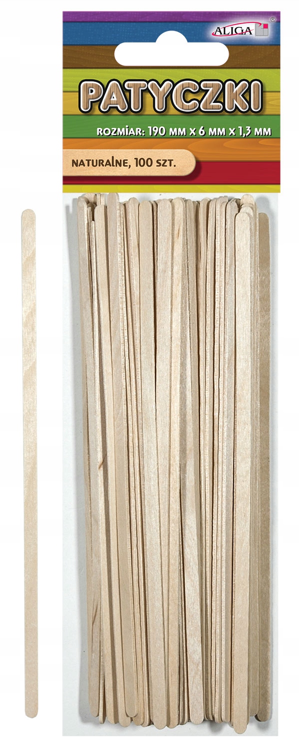 

Patyczki kreatywne naturalne 190mm x 6mm - 100 szt