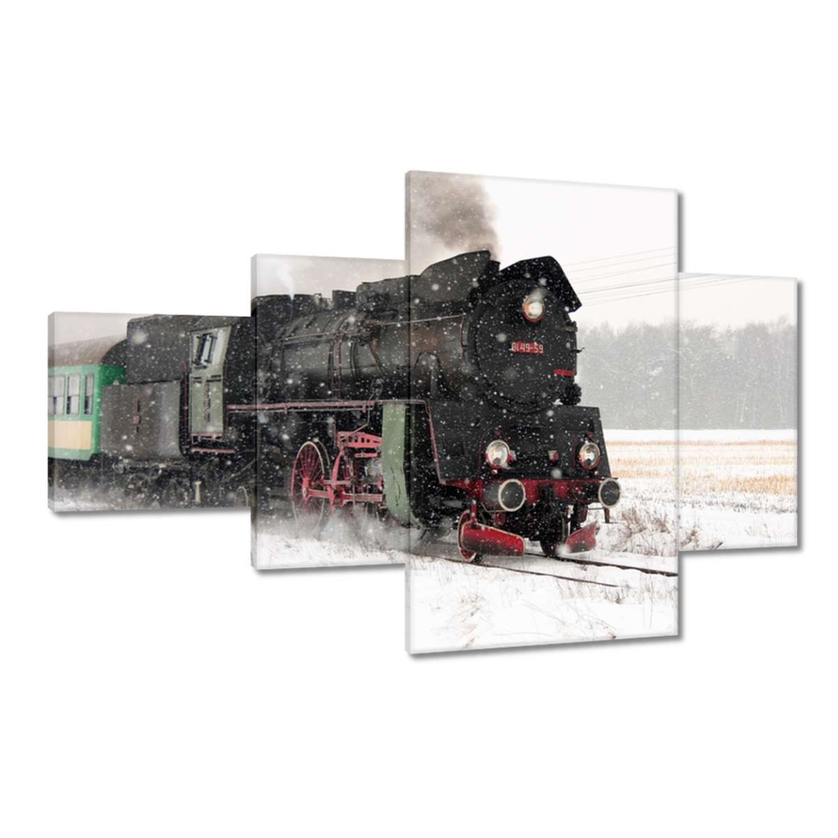 Obrazy 130x80 Vlak Ol49-59 v zimě