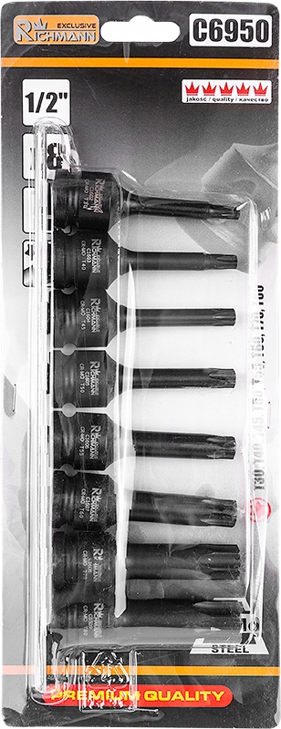 KLUCZE UDAROWE TORX NASADKI T30-T80 RICHMANN C6950 Kod producenta C6950