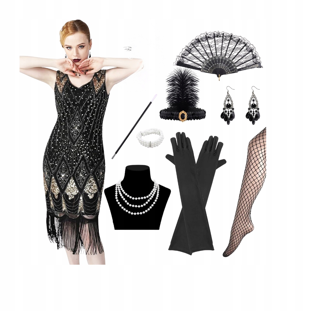 Akcesoria Retro Gatsby K Šatům 20. Léta Karneval Vějíř Kostým