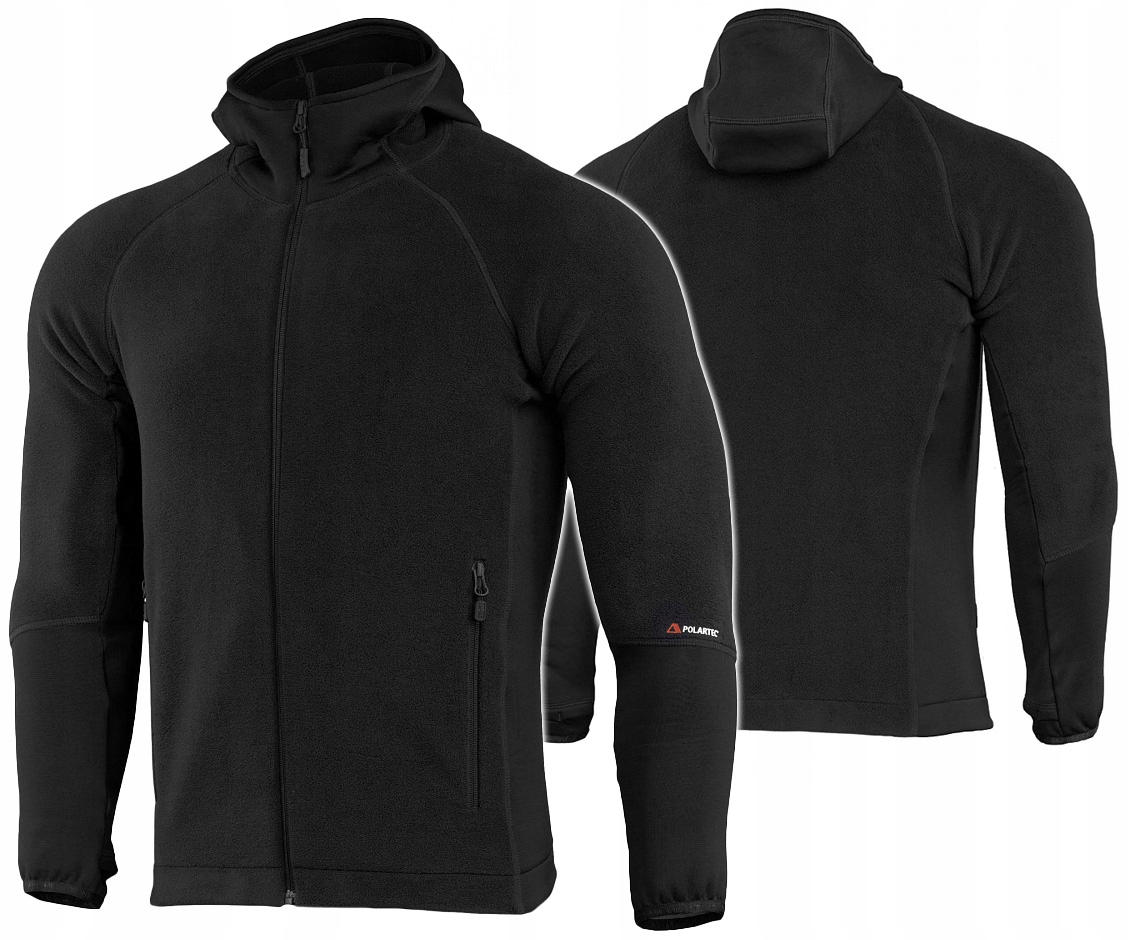 Pánská Rozepínací Mikina Polar Hoodie Polartec Sport M-tac Černá M