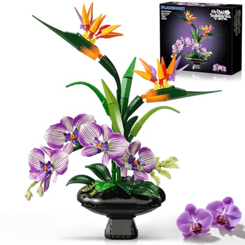 Klocki Konstrukcyjne Storczyk Orchidea Kwiaty W Doniczce Diy 3D Kwiat 528EL