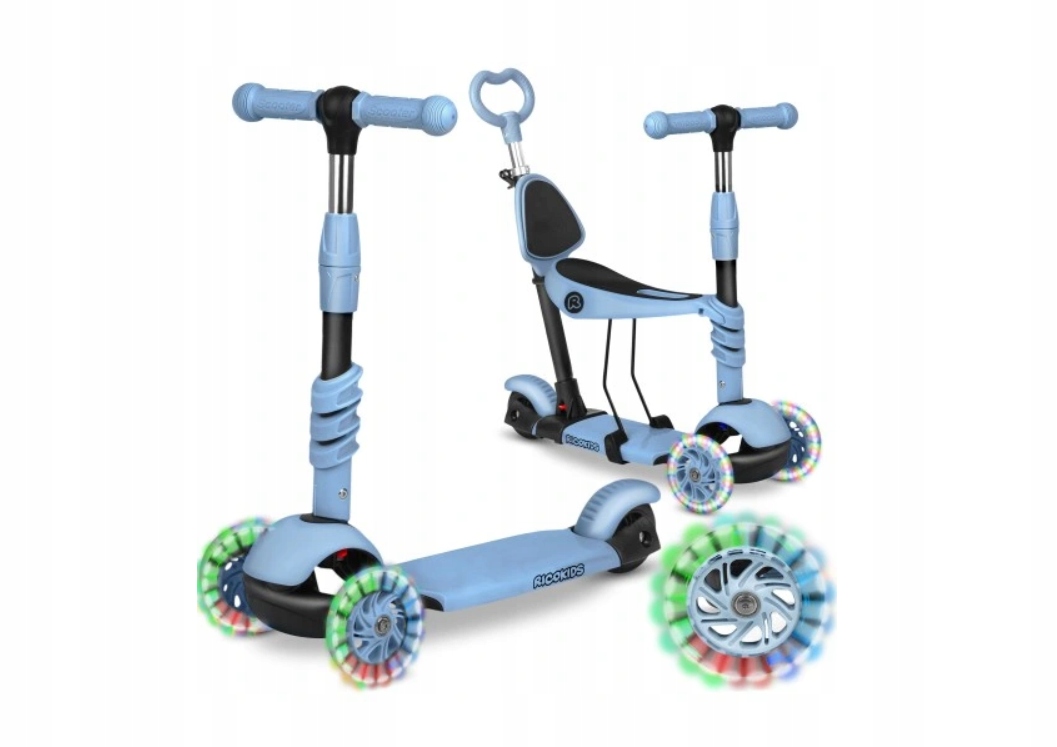 HULAJNOGA TRÓJKOŁOWA DLA DZIECI BALANSOWA 3w1 LED HULAJNOGA ŚWIECĄCE KÓŁKA