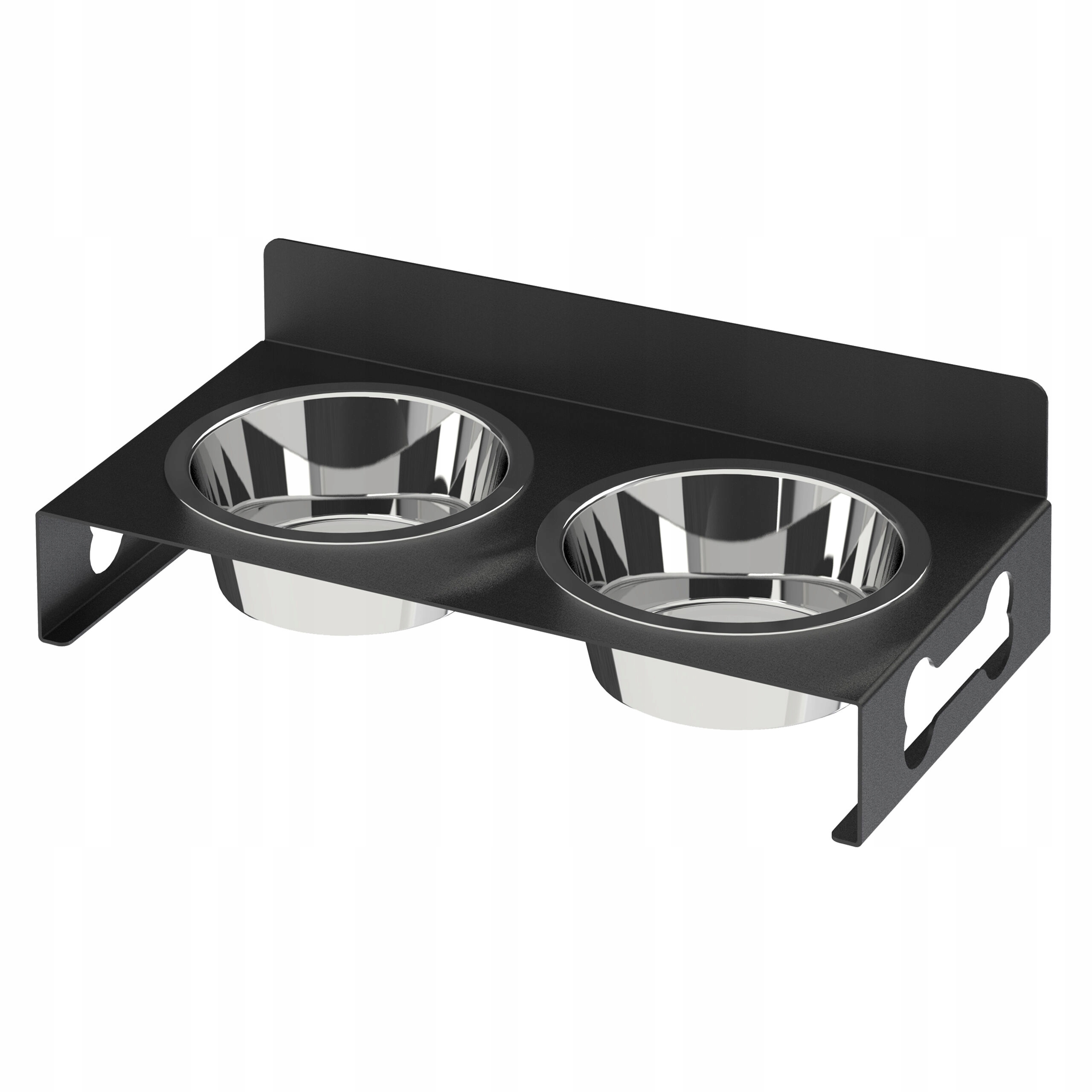 Levně Stojan na misky pro psa kočku Astro M kovový černý misky 2 x 0,9 l 16259