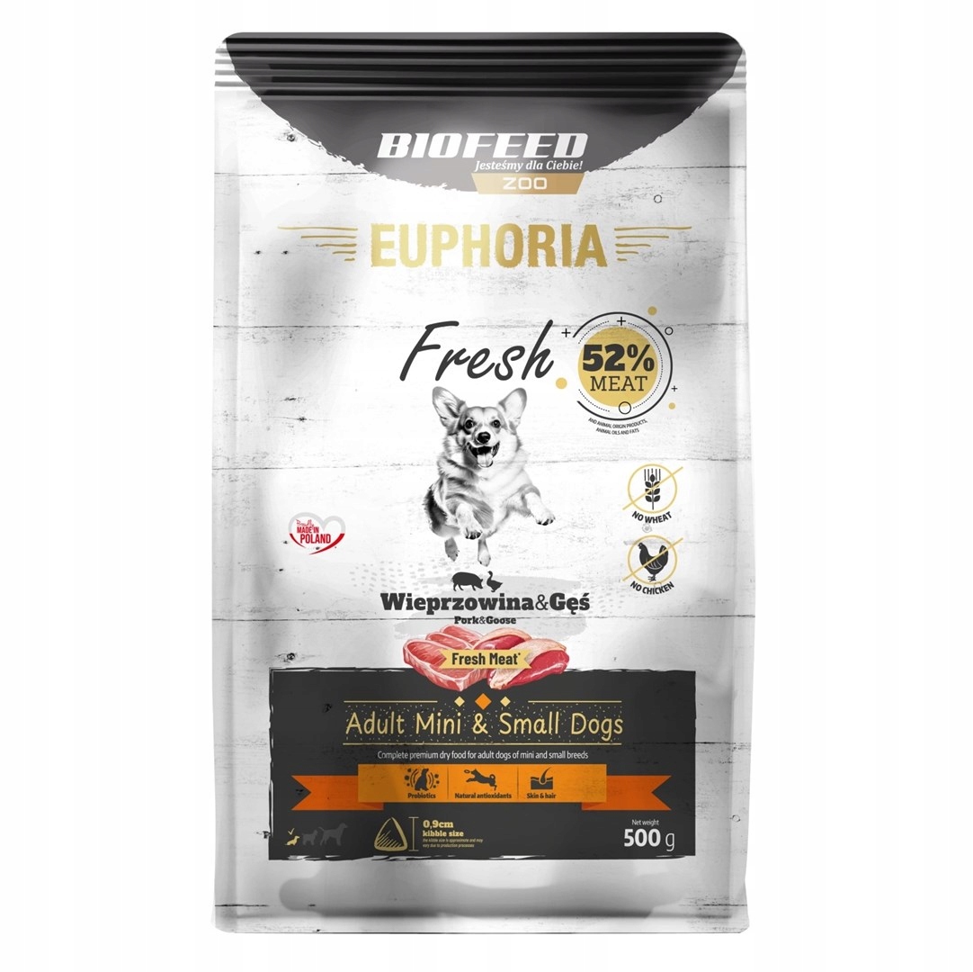Levně Biofeed Euphoria fresh meat adult vepřové/husa xs/s 0,5 kg