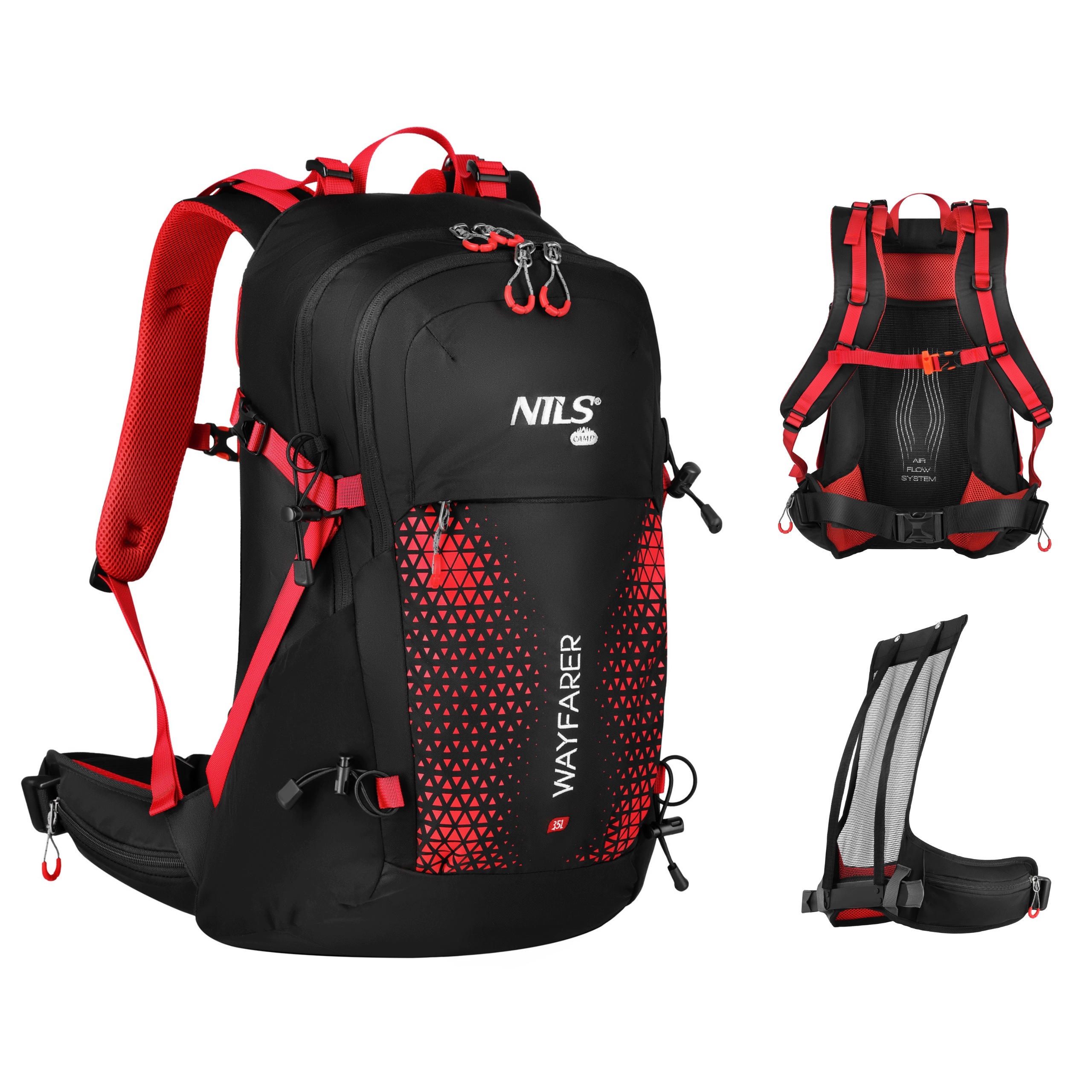 Batoh na hole a hydrovak červený 35L Nils Camp