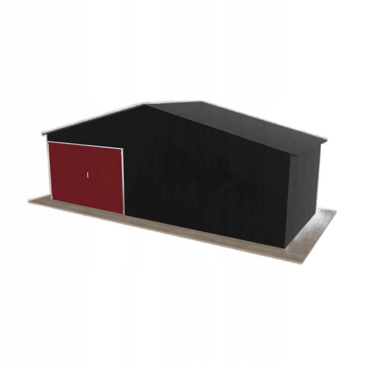 Plechová garáž 7.5 x 3 m jednopolohová, dvouspádová, černá