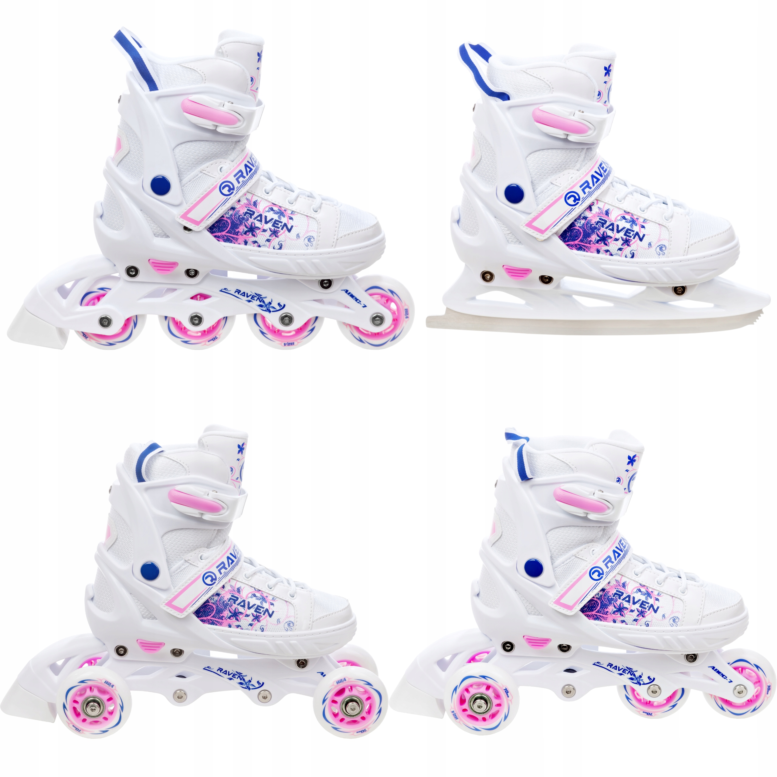 Rolki Łyżwy Wrotki 4w1 Raven Meia 31-35 Kółko Led