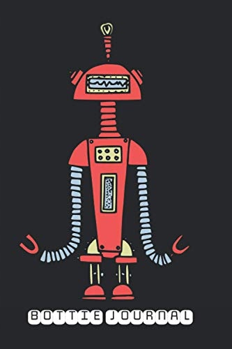 Bottom, Robert Bottie Journal: A cute, fun retro robot, dot grid notebook.