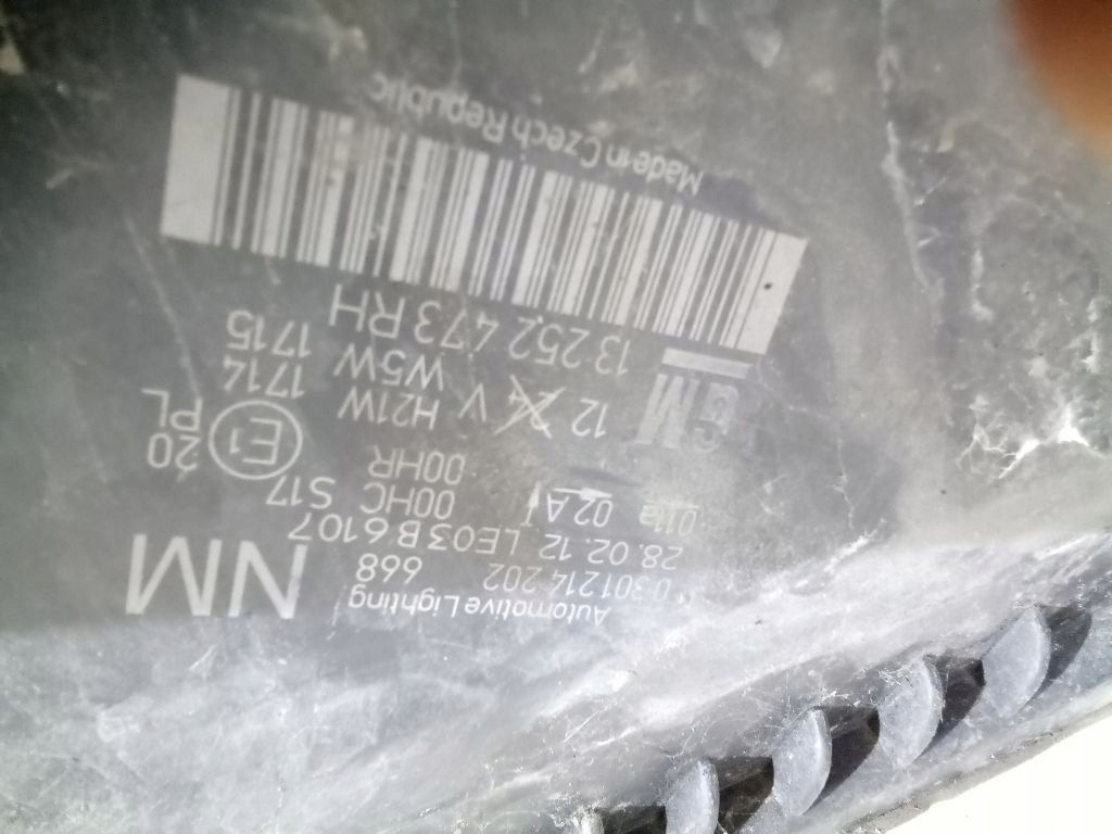 Opel Zafira B light right front front 0301214202