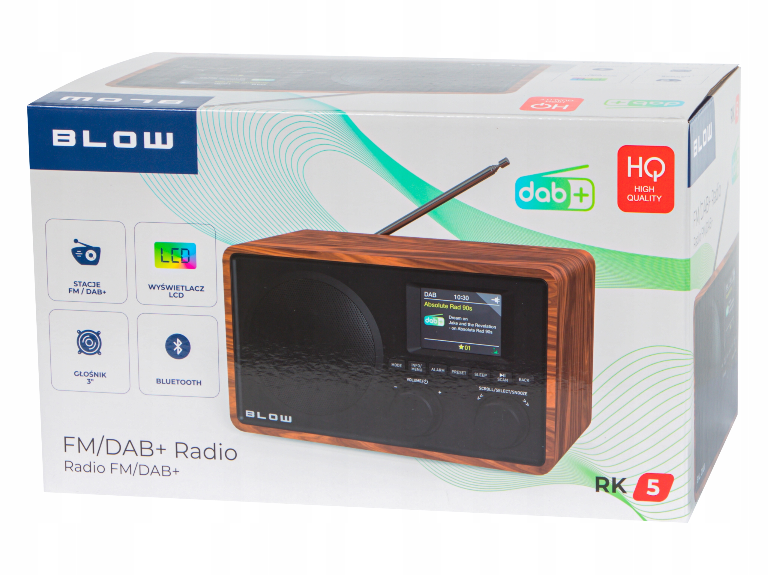 RADIO KUCHENNE BUDOWLANE PRZENOŚNE WYŚWIETLACZ BLUETOOTH DAB+ FM AUX USB Szerokość produktu 21 cm