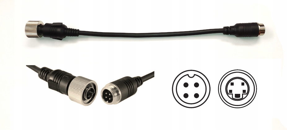 

Redukcja do kamery cofania 4-PIN mini Din 4-PIN